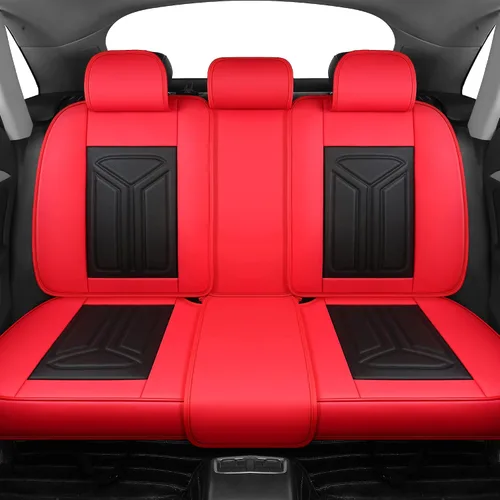 Miniatura 4 de 04 - Juego completo de fundas de cuero sintético para asiento de automóvil, ajuste universal para la mayoría de automóviles, sedanes, SUV y camiones