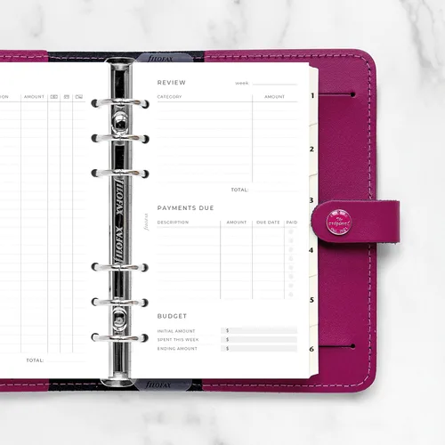 Miniatura 4 de Filofax Recambio Lifestyle, Tamaño Personal, Recambio de Organizador, Papel Blanco, Rastreador de Gastos, 56 Hojas (B132850)