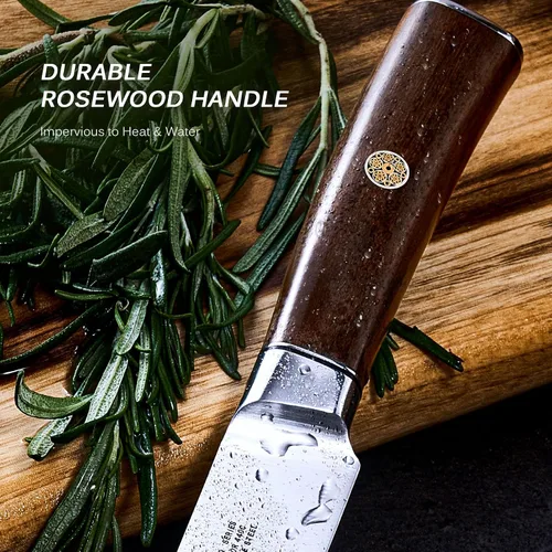 Miniatura 5 de KYOKU Daimyo Series - Juego de cuchillos y tenedores de 8 pulgadas, estilo japonés 440C, cuchillo de corte de carne de acero inoxidable 440C