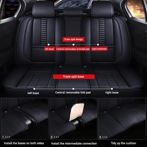 Miniatura 9 de Tacoma - Fundas de asiento de camioneta, protectores de asiento personalizados para Toyota Tacoma 2008, impermeables, de piel sintética, protección