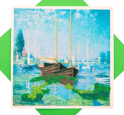 Miniatura 7 de Grues de Momoyogusa – Flores de Cien Generaciones (1909) de Kamisaka Sekka Tarjeta de Felicitación de Arte Filigrana, Tarjeta de Felicitación