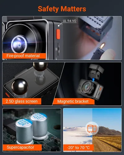 Miniatura 13 de Vantrue Cámara de tablero E2 delantera y trasera, cámara trasera de 2.7 K, STARVIS dual, cámara de tablero de 2.7K + 2.7K para automóviles, control