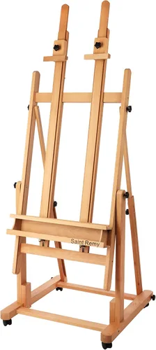 Creative Mark Caballete de artista con marco en H de Saint Remy, caballete de arte ligero y duradero con ángulo ajustable y rueda para dibujar y