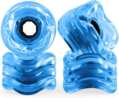 Miniatura 11 de Ruedas Shark Wheel de 72 mm para longboard de crucero, fórmula DNA, juego de 4 ruedas