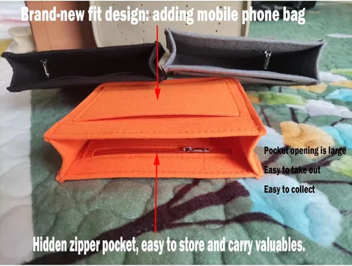 Miniatura 4 de Lckaey Organizador de fieltro-para Hermes Evelyne III tpm pm gm bolsa inserto mini 16 29 33 bolsa organizador Y003 naranja-M