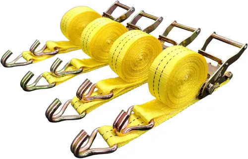 Correas de amarre de trinquete, 1.5 pulgadas x 15 pies, resistencia a la rotura de 4,400 libras, gancho en J, paquete de 4
