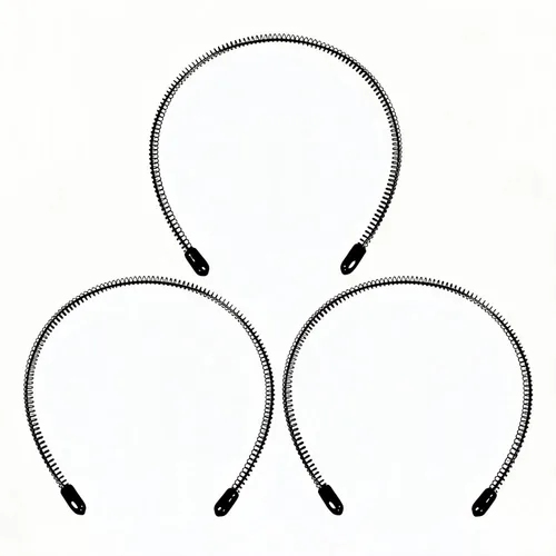 Miniatura 8 de Bandas de pelo de metal para hombres y mujeres, diademas de moda, banda de pelo ondulada negra, banda para la cabeza unisex, accesorios de cabello