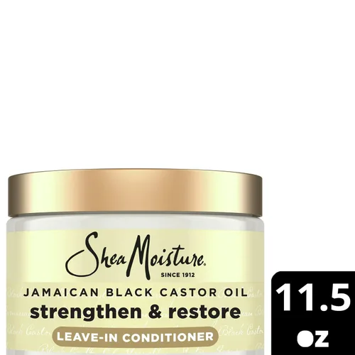 Miniatura 8 de SheaMoisture - Acondicionador sin enjuague, paquete de 3 – Aceite de ricino negro jamaicano para fortalecer y restaurar la fórmula para reparar