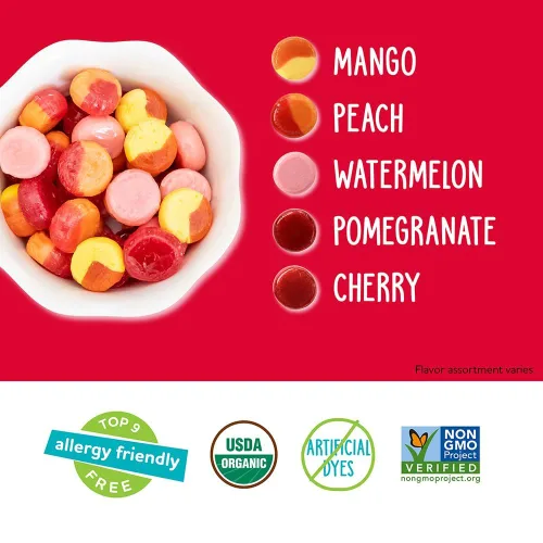 Miniatura 2 de YumEarth Gotas de frutas orgánicas, caramelos duros naturales con sabor variado, dulces de frutas para niños, aptos para alérgicos, sin OMG, sin