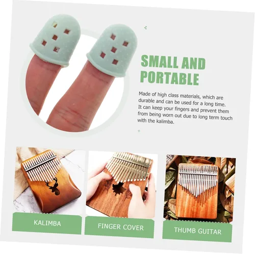 Miniatura 2 de Kalimba - Fundas para pulgares, protección para los dedos, cómodas almohadillas de silicona para sesiones de práctica prolongadas, cubiertas