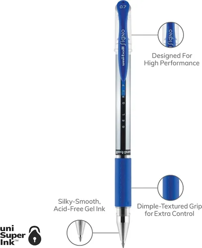 Miniatura 4 de Uniball Signo Gel Grip - Paquete de 12 bolígrafos de gel medianos de 0.028 in, bolígrafos de colores, suministros de oficina, bolígrafos