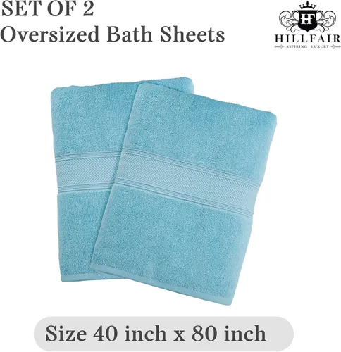 Miniatura 4 de HILLFAIR 600 GSM- 40 x 80 pulgadas- 100% algodón juego de 2 toallas de baño XXL extragrandes- suaves altamente absorbentes toallas de baño jumbo