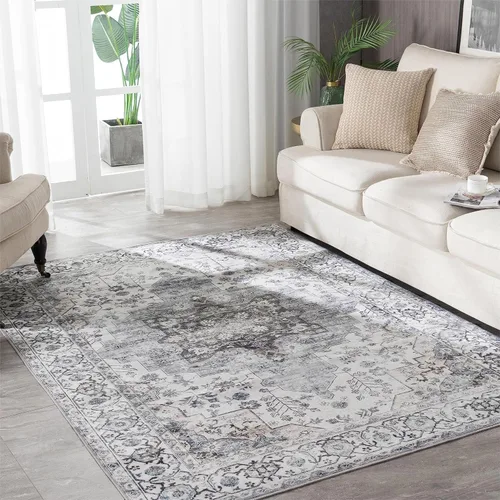 Miniatura 109 de Syalife 6x9 Alfombra Lavable para Área, Ultra Suave Antideslizante, Pila Baja, Alfombra Vintage Resistente a Manchas para Sala de Estar, Alfombra