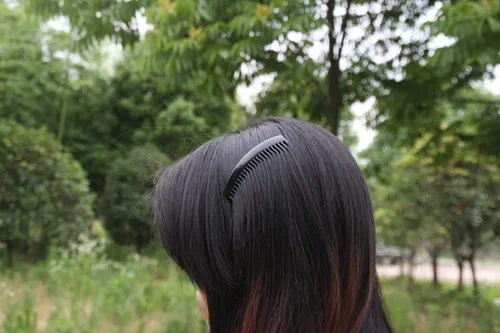 Miniatura 5 de Yeshan Peine lateral de plástico de 3.2 pulgadas con peine de dientes, clip de horquilla para mujer, negro (12 unidades)