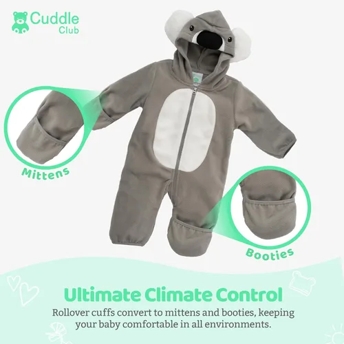 Miniatura 24 de Enterizo de vellón para bebé, rómper de una sola pieza con capucha para niños, ropa para exteriores, chaqueta infantil