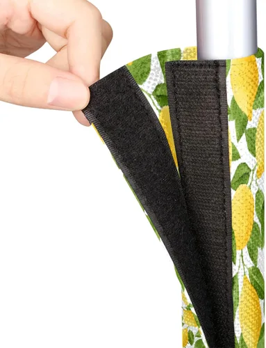 Miniatura 3 de Pardick Juego de 2 cubiertas para manija de puerta de refrigerador, diseño de hoja de limón amarillo lavable, protector decorativo para manija
