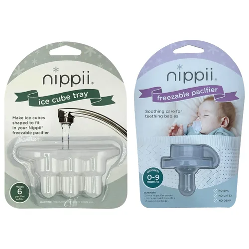 Miniatura 10 de Nippii Chupete congelable para aliviar la dentición del bebé, mordedor seguro para bebés con efecto refrescante, fácil de limpiar, silicona suave