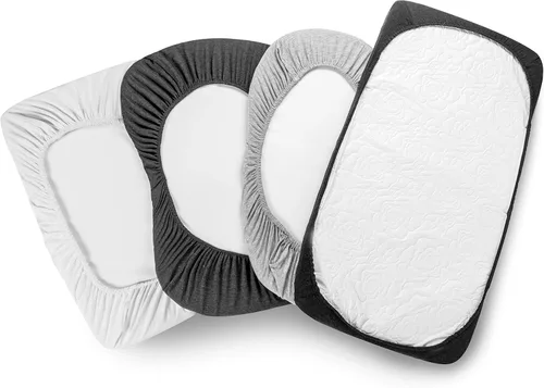 Miniatura 7 de Sábanas de moisés – Sábana bajera de moisés premium para Halo, Mika Micky, Maxi Cosi y otros – Paquete de 4 unidades 100% de punto jersey – Ropa