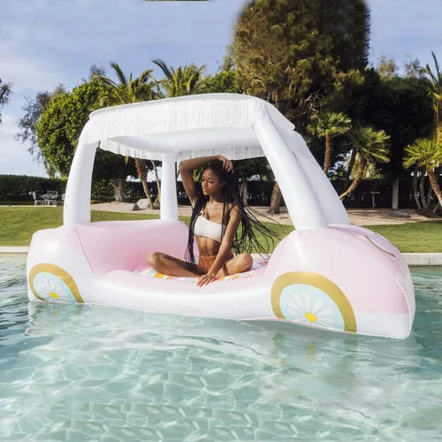 Miniatura 3 de FUNBOY & Malibu Barbie Carro de golf inflable de lujo flotador de piscina de verano + FUNBOY inflable gigante de lujo rosa retro convertible clásico