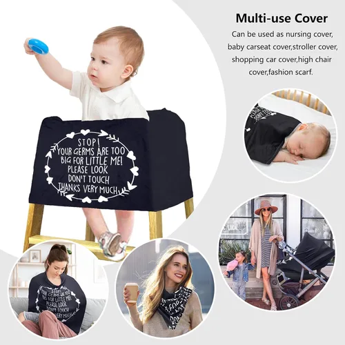 Miniatura 6 de Metplus Funda de asiento de automóvil sin contacto para bebés, fundas de lactancia para mamá, bufanda de lactancia, toldo multiusos para asiento