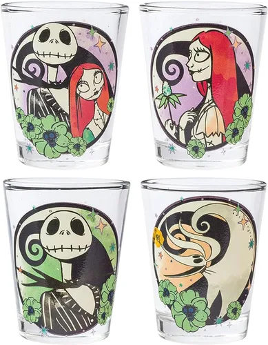 Miniatura 11 de Silver Buffalo Disney Princess con Blancanieves, Cenicienta, Ariel y Belle, paquete de 4 mini vasos, 1.5 onzas Disney Princesas Retrato