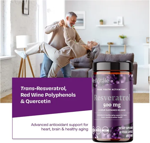 Miniatura 5 de ResVitále Resveratrol 500 mg - Suplemento de resveratrol para hombres y mujeres - 60 cápsulas vegetales