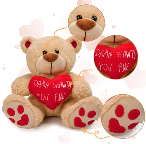 Miniatura 3 de CaseTank Regalos para el día de San Valentín para sus hijos: oso de peluche de 10 pulgadas divertido y lindo regalo de peluche, regalos