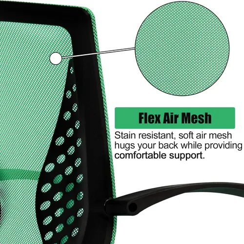 Miniatura 5 de Silla de oficina ergonómica para escritorio, silla de malla con soporte lumbar y apoyabrazos de altura ajustable, silla ejecutiva para mujeres