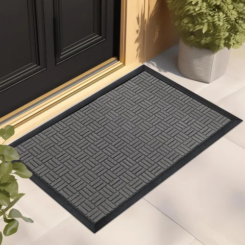 Miniatura 16 de Mibao Tapete para puerta delantera, resistente y duradero, tapete de bienvenida para interiores y exteriores, atrapador de suciedad, impermeable