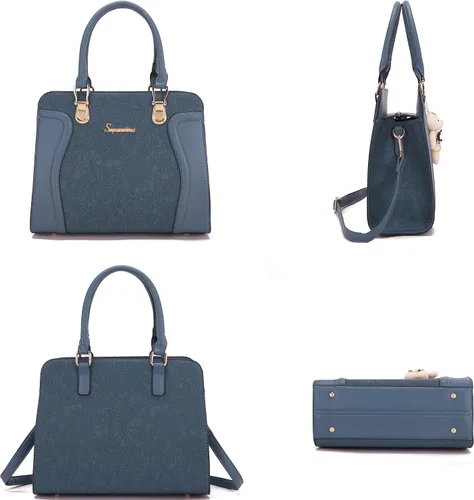 Miniatura 64 de Bolsos de mano de moda para mujer, bolsa de hombro, asa superior, bolsa de mano, juego de 4 piezas