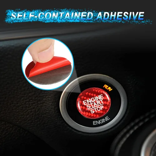 Miniatura 3 de TOMALL Adhesivo de fibra de carbono para cubierta de arranque de motor de automóvil, compatible con Dodge Charger Challenger SRT Durango interruptor