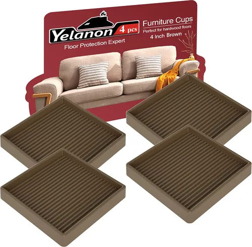 Miniatura 20 de Posavasos para muebles - 8 piezas, vasos de ruedas de muebles redondos de 2" - Almohadillas antideslizantes para suelos de madera dura, pinzas