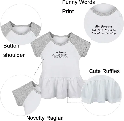 Miniatura 2 de I Still Live with My Parents & My Parents Did Not Practice Social Distancing Funny Dresses Infant Baby Girls Princess Dress