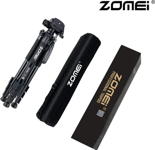 Miniatura 8 de Trípode para cámara de 55 pulgadas Q111 con soporte para teléfono, trípode para celular portátil y ligero para Canon Nikon Sony DSLR, proyector