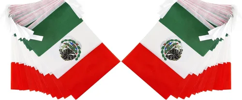 Miniatura 3 de ZXvZYT Cadena de bandera mexicana de México, pequeñas banderas de banderín de México, para gran apertura, eventos deportivos nacionales