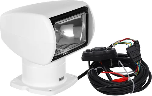 Foco remoto, DC 12 V, 100 W, 2500 LM, 3200 K, reflector halógeno, foco de barco, luz marina, foco de luz para camión 72° arriba/abajo + rotación