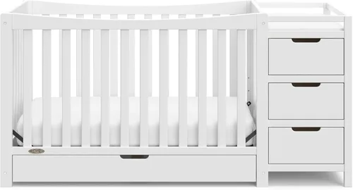 Miniatura 8 de Graco Remi - Cuna convertible 4 en 1 y cambiador (blanco) – Certificado GREENGUARD Gold, se adapta a colchón de cuna estándar, se convierte en cama