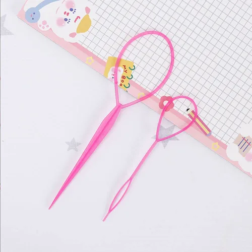 Miniatura 7 de 4 pares de herramientas para cola de cabello, accesorios para trenzar el cabello, fabricante de cola de caballo para mujeres, cinta de herramienta