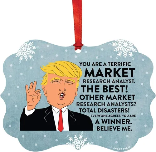 Miniatura 38 de Andaz Press Presidente Donald Trump Fancy Frame Recuerdo Adorno de Navidad Regalo de broma Ejecutivo de Cuenta, 1 paquete, Divertidas Ideas