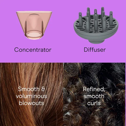 Miniatura 8 de INFINITIPRO de CONAIR - Secadora de pelo compacta sin encrespamiento, 2 veces más brillo, 3 veces más control de encrespamiento Rosa (Dusty Rose)