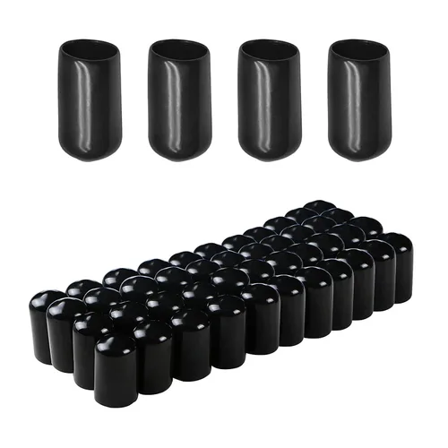 Miniatura 22 de Cubierta de tapa de extremo redondo de goma 0.08 pulgadas (0.079 in), protectores de rosca de tornillo de PVC flexible de tubería de tubería