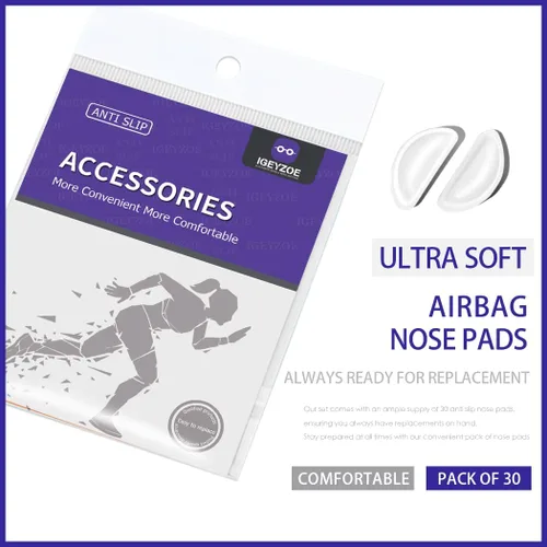 Miniatura 6 de Almohadillas de nariz antideslizantes para lentes de cámara de aire, cojines adhesivos de silicona suave, 30 almohadillas nasales para anteojos