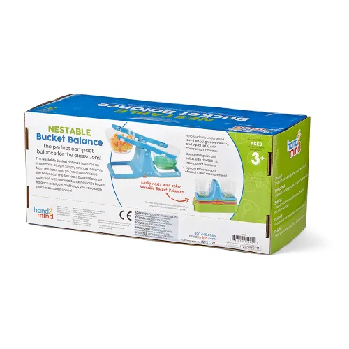 Miniatura 6 de hand2mind Balanza de cubo ajustable azul, báscula de balanza de cubo doble transparente para líquidos y sólidos, báscula para niños fácil de montar