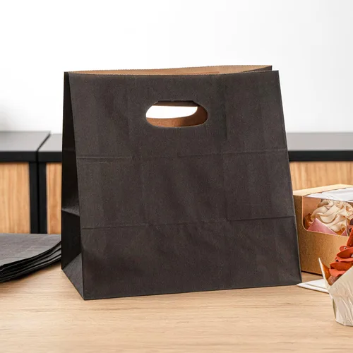 Miniatura 3 de Bag Tek Rectangle Paper Take Out Bag - with Handles - 11" x 7" x 11" - 100 count box