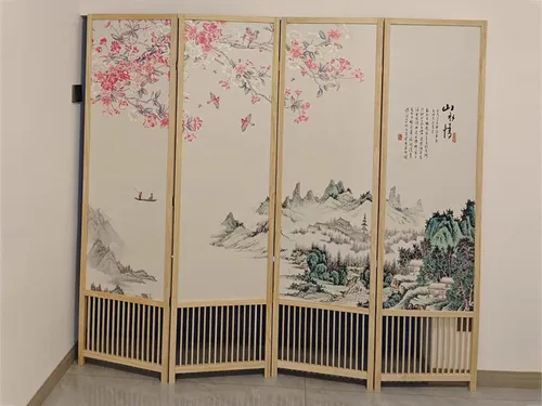 Miniatura 2 de Pantalla de división de privacidad de 4, 5, 6, 7, 8 paneles, plegable, divisor de habitación, pantalla de privacidad decorativa china