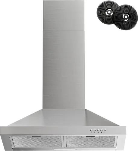 Miniatura 12 de FIREGAS Campana Extractora de 24 pulgadas Tipo Montaje en Pared con Conducto/Sin Conducto Convertible, 450 CFM Acero Inoxidable Campana de Cocina