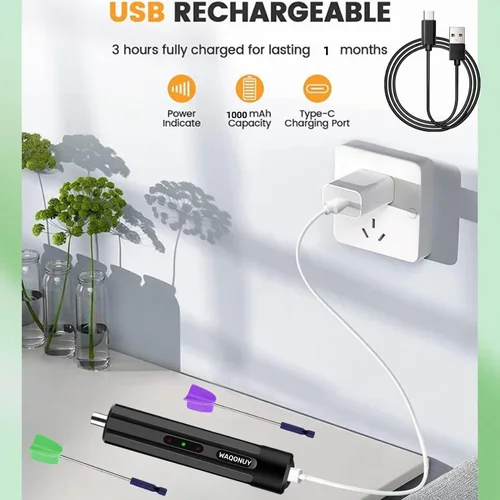 Miniatura 7 de Mezclador recargable de resina epoxi, mezclador eléctrico de mano USB para mezclar epoxi sin burbujas, agitador de resina para vasos, epoxi, moldes