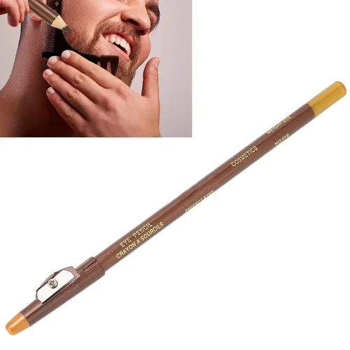 Miniatura 9 de Barba para hombre, de larga duración, relleno de cejas, color marrón claro, herramienta profesional de revestimiento de barba, kit de aseo