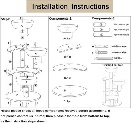 Miniatura 7 de Torre de árbol moderna para gatos de 52 pulgadas para gatos grandes, 3 nidos para gatos tejidos a mano, multinivel, enormes Paws Pals árbol