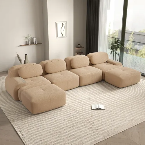 Miniatura 14 de Sofá biplaza moderno de 80 pulgadas para sala de estar, sofá de pana en forma de nube con asiento profundo, sofá modular negro, sofás de dos plazas